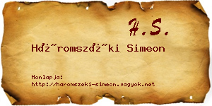 Háromszéki Simeon névjegykártya